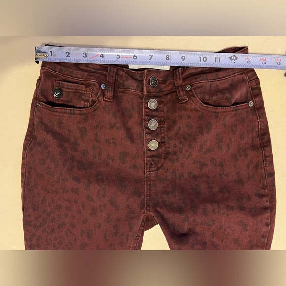 KanCan Victoria Mid-Rise Button Fly Jeans | Burgundy | Size 7 / 27 - Picture 12 of 16